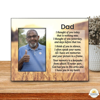 Memorial Frame - Thought Of You Today - Heavens Fields – Personalized Sympathy Gifts by Sunrise Keepsakes