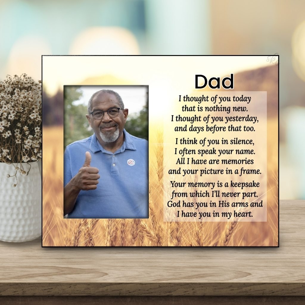 Memorial Frame - Thought Of You Today - Heavens Fields – Personalized Sympathy Gifts by Sunrise Keepsakes