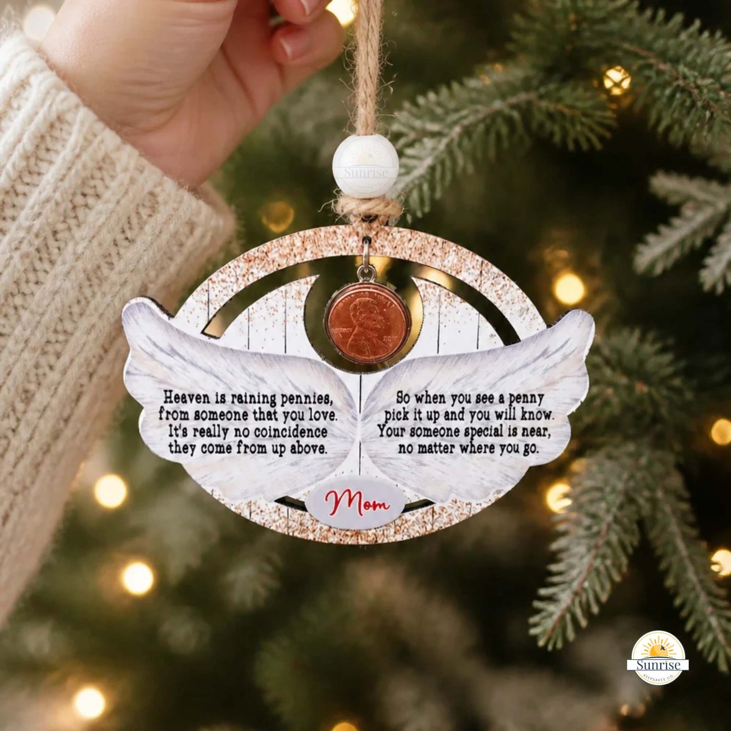 Memorial Ornament - A Penny from Heaven – Personalized Memorial Ornament by Sunrise Keepsakes