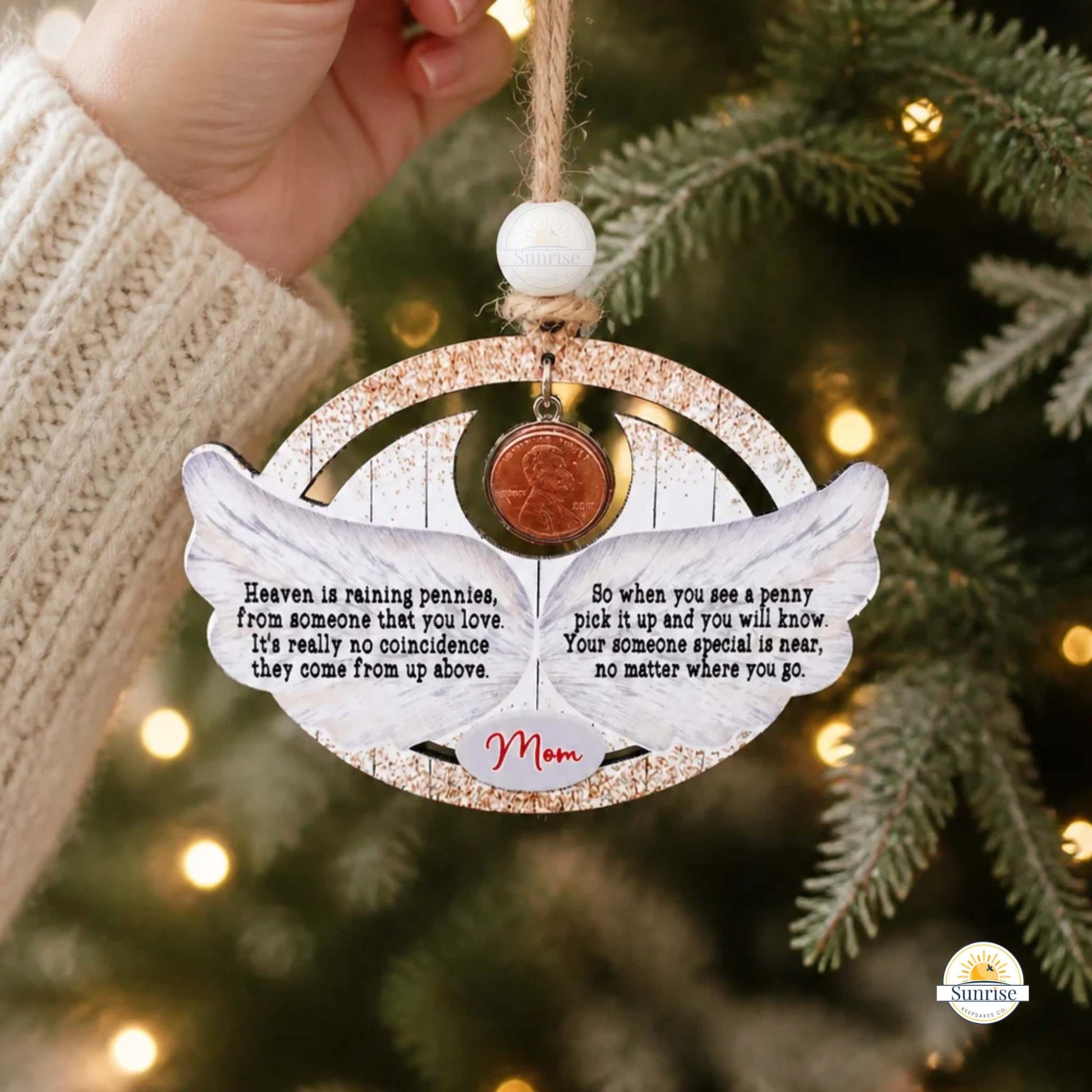 Memorial Ornament - A Penny from Heaven – Personalized Memorial Ornament by Sunrise Keepsakes