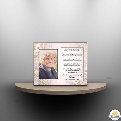 Memorial Photo Frame - As I Sit In Heaven - Daisies – Personalized Sympathy Gifts by Sunrise Keepsakes