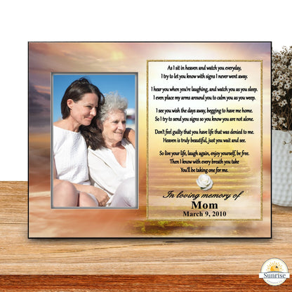 Memorial Photo Frame – As I Sit in Heaven Poem | Sympathy Gift – Personalized Sympathy Gifts by Sunrise Keepsakes