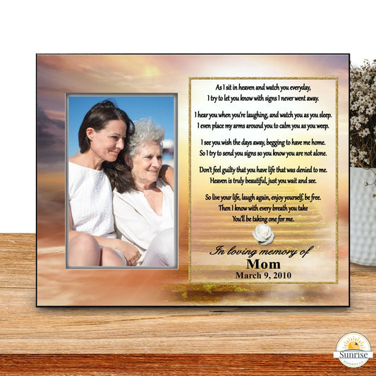Memorial Photo Frame – As I Sit in Heaven Poem | Sympathy Gift – Personalized Sympathy Gifts by Sunrise Keepsakes