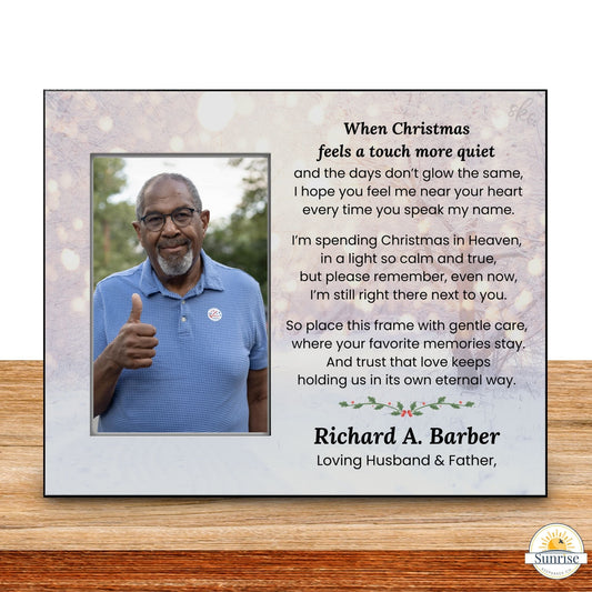 Memorial Photo Frame – Remembering Loved Ones at Christmas – Personalized Sympathy Gifts by Sunrise Keepsakes