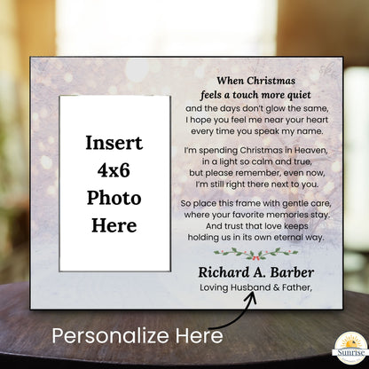 Memorial Photo Frame – Remembering Loved Ones at Christmas – Personalized Sympathy Gifts by Sunrise Keepsakes