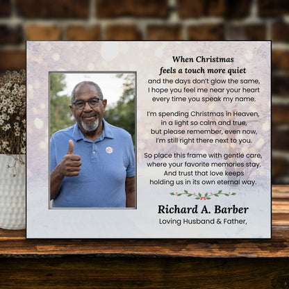 Memorial Photo Frame – Remembering Loved Ones at Christmas – Personalized Sympathy Gifts by Sunrise Keepsakes