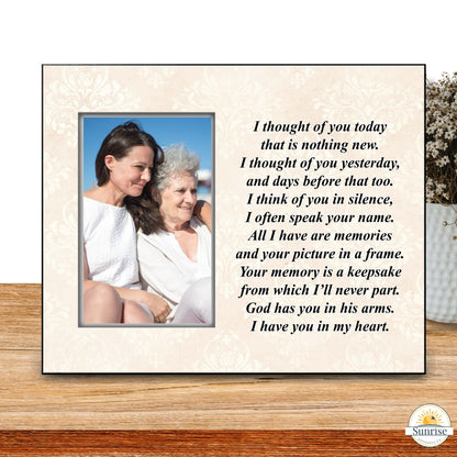Memorial Photo Frame – Thought of You Today Poem | Sympathy Gift – Personalized Frames by Sunrise Keepsakes