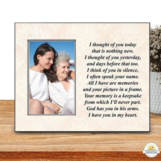 Memorial Photo Frame – Thought of You Today Poem | Sympathy Gift – Personalized Frames by Sunrise Keepsakes