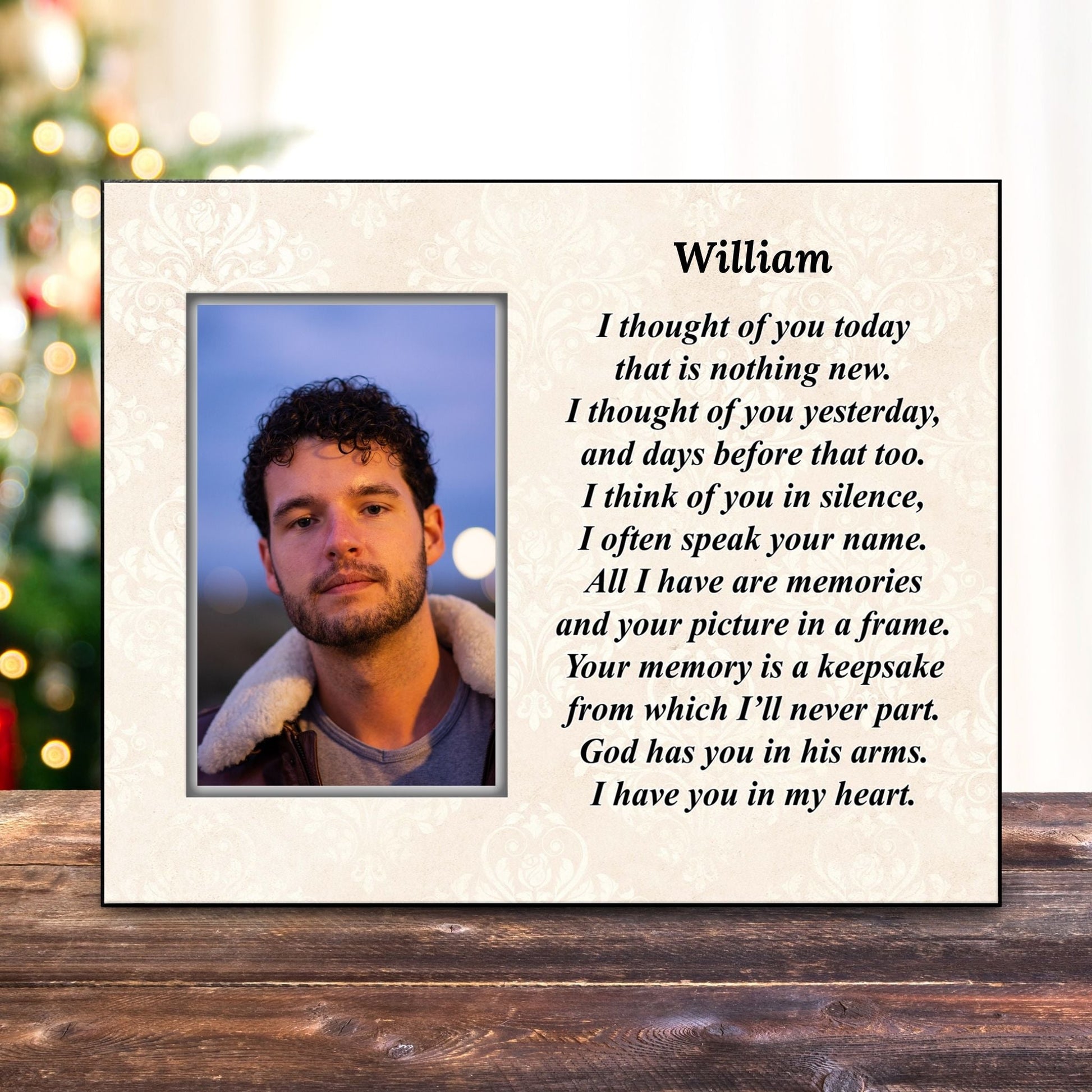 Memorial Photo Frame – Thought of You Today Poem | Sympathy Gift – Personalized Frames by Sunrise Keepsakes