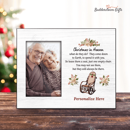 Memorial Photo Gift - Christmas in Heaven Frame - – Personalized Sympathy Gifts by Sunrise Keepsakes