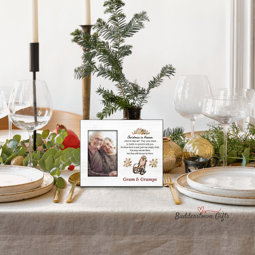 Memorial Photo Gift - Christmas in Heaven Frame - – Personalized Sympathy Gifts by Sunrise Keepsakes