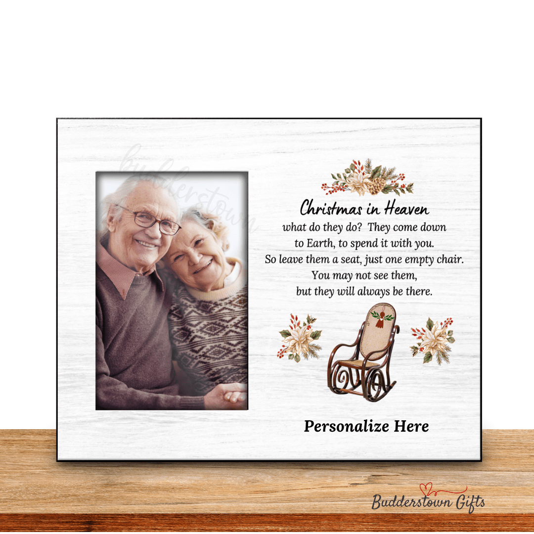 Memorial Photo Gift - Christmas in Heaven Frame - – Personalized Sympathy Gifts by Sunrise Keepsakes