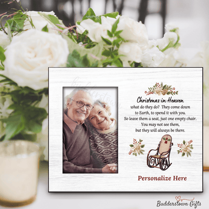 Memorial Photo Gift - Christmas in Heaven Frame - – Personalized Sympathy Gifts by Sunrise Keepsakes