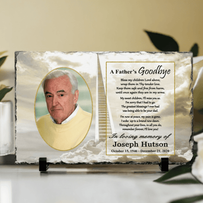 Memorial Photo Gift - Loss of a Father - A Fathers Goodbye – Personalized Sympathy Gifts by Sunrise Keepsakes