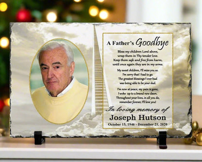 Memorial Photo Gift - Loss of a Father - A Fathers Goodbye – Personalized Sympathy Gifts by Sunrise Keepsakes