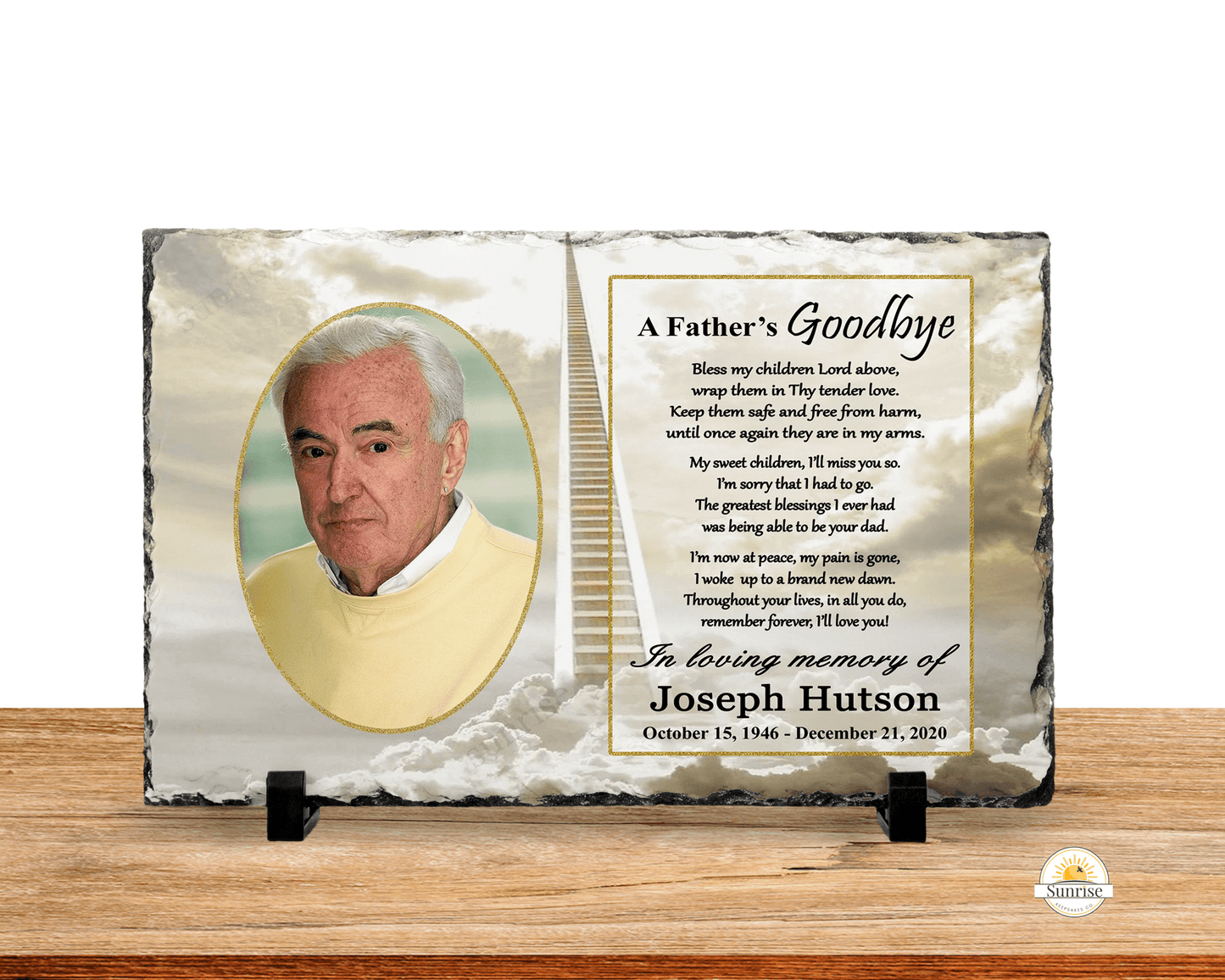 Memorial Photo Gift - Loss of a Father - A Fathers Goodbye – Personalized Sympathy Gifts by Sunrise Keepsakes