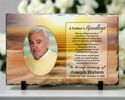 Memorial Photo Gift - Loss of Father Dad - A Fathers Goodbye – Personalized Sympathy Gifts by Sunrise Keepsakes
