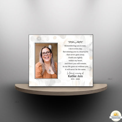 Memorial Picture Frame - Remembering You Is Easy – Personalized Sympathy Gifts by Sunrise Keepsakes