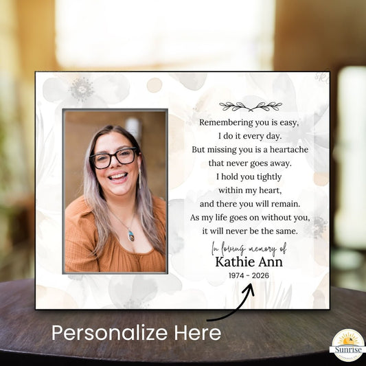 Memorial Picture Frame - Remembering You Is Easy – Personalized Sympathy Gifts by Sunrise Keepsakes