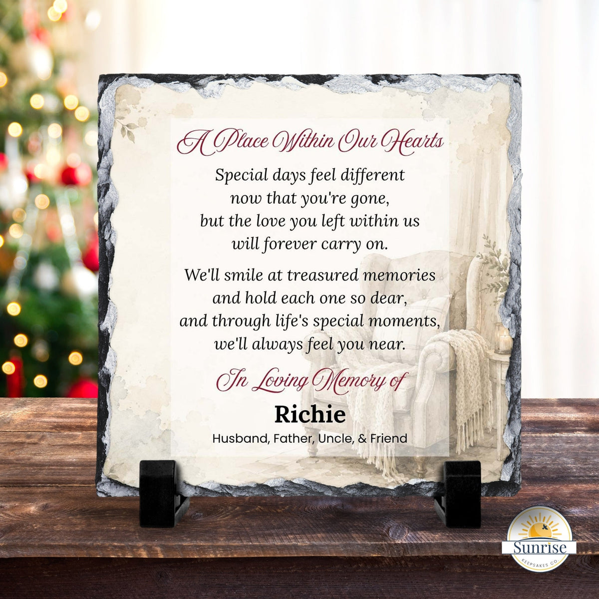 Memorial Plaque – A Place Within Our Hearts Neutral – Personalized Sympathy Gifts by Sunrise Keepsakes