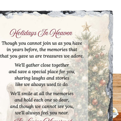 Memorial Plaque – Holidays in Heaven Christmas Tree – Personalized Sympathy Gifts by Sunrise Keepsakes