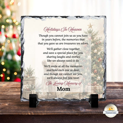 Memorial Plaque – Holidays in Heaven Christmas Tree – Personalized Sympathy Gifts by Sunrise Keepsakes