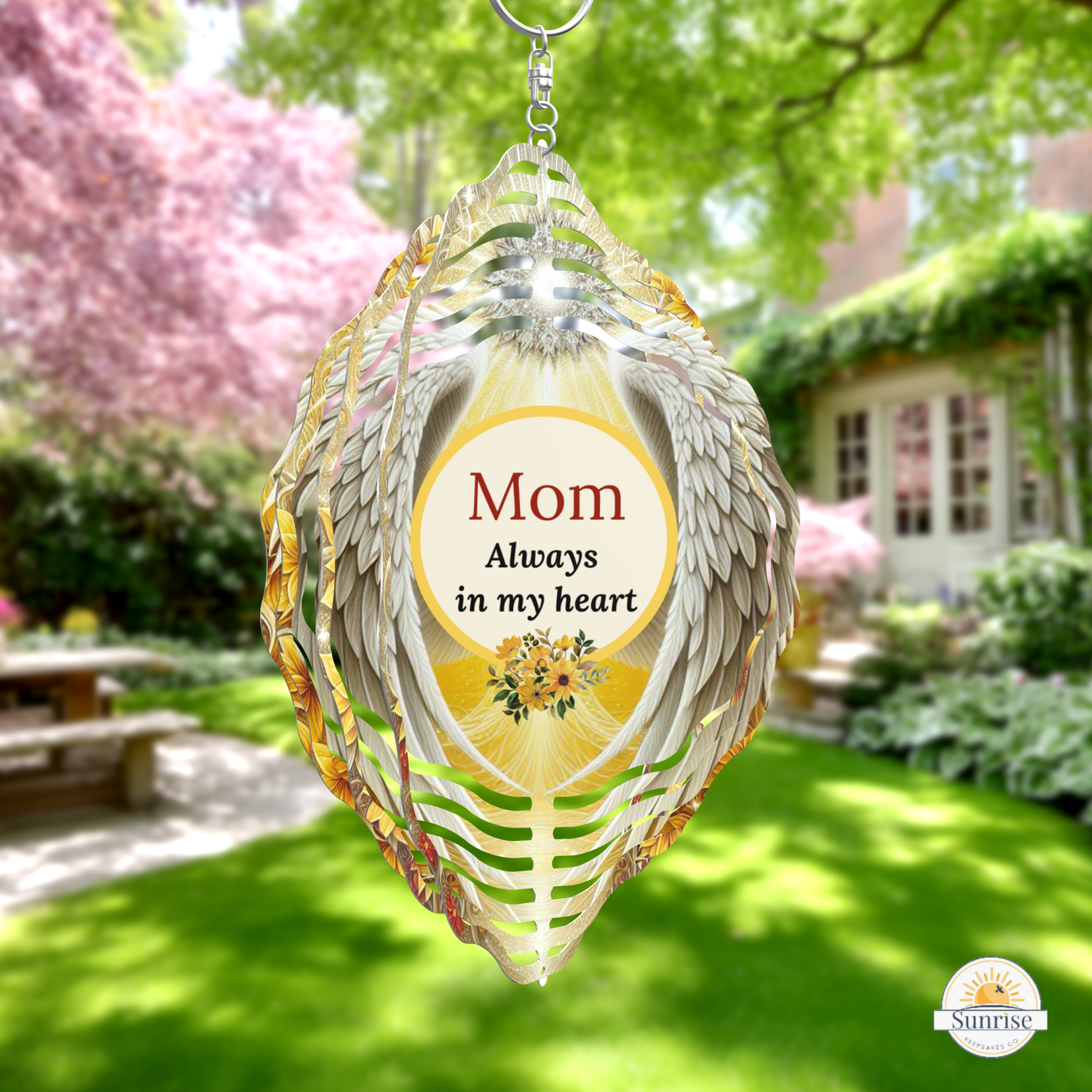 Memorial Wind Spinner – Angel Memorial Tribute – Personalized Wind Spinner by Sunrise Keepsakes