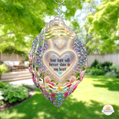 Memorial Wind Spinner – Angel Wings Remembrance Gift – Personalized Wind Spinner by Sunrise Keepsakes