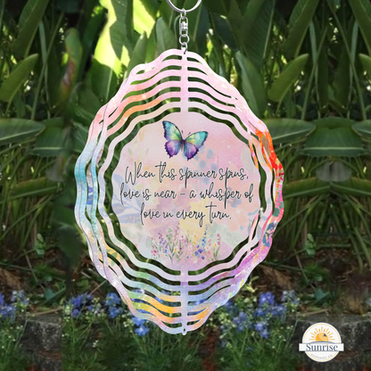 Memorial Wind Spinner – Butterfly - Love Is Near - Sunrise Keepsakes Co.