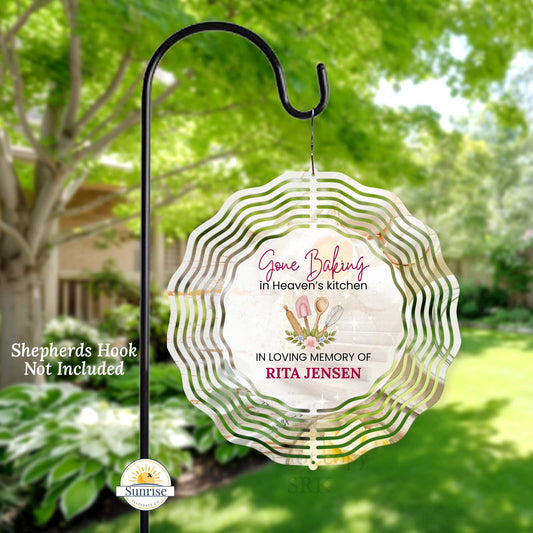 Memorial Wind Spinner – Gone Baking – Personalized Wind Spinner by Sunrise Keepsakes