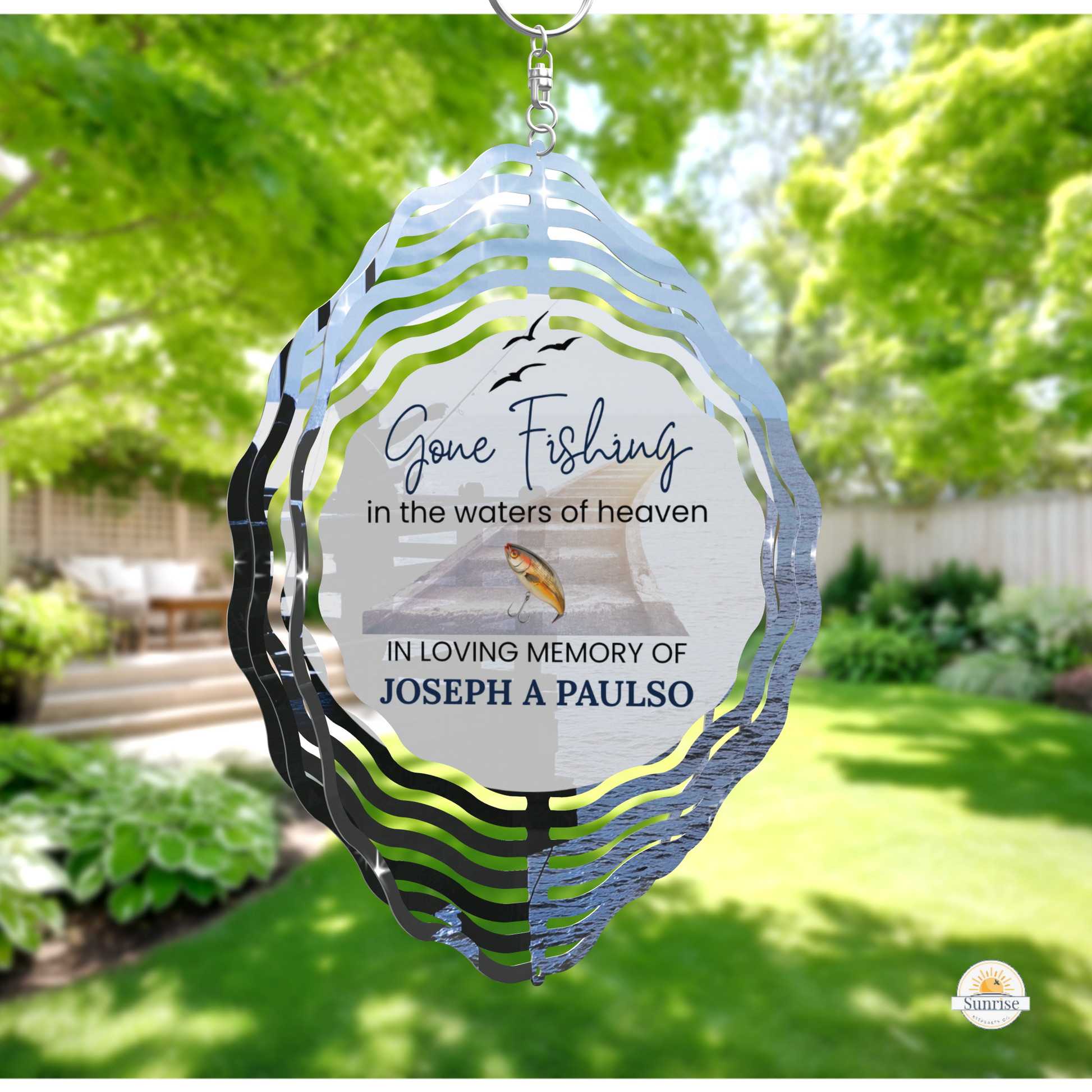 Memorial Wind Spinner – Gone Fishing - Sunrise Keepsakes Co.