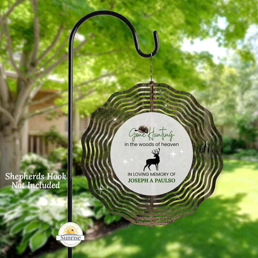 Memorial Wind Spinner – Gone Hunting – Personalized Wind Spinner by Sunrise Keepsakes