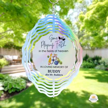 Memorial Wind Spinner – Gone Playing Fetch - Sunrise Keepsakes Co.