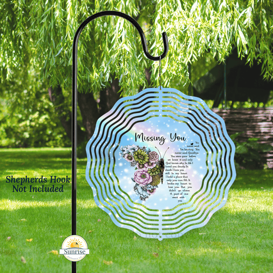 Missing You Butterfly Wind Spinner | Memorial & Sympathy Gift – Personalized Wind Spinner by Sunrise Keepsakes
