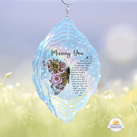 Missing You Butterfly Wind Spinner | Memorial & Sympathy Gift – Personalized Wind Spinner by Sunrise Keepsakes