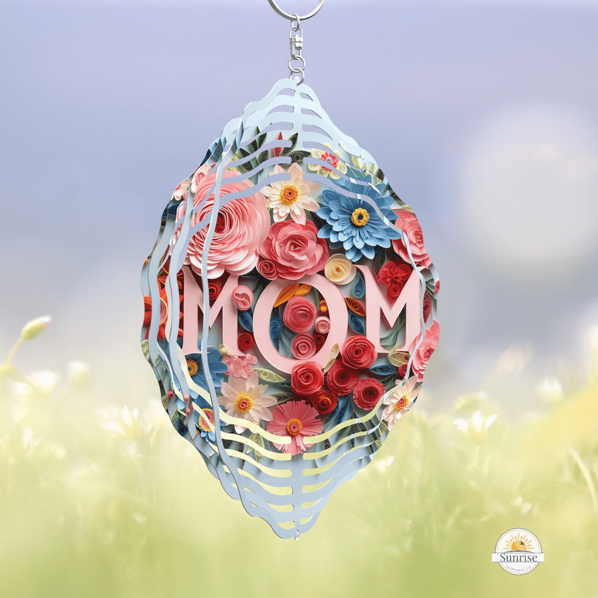 Mom Wind Spinner | Floral Memorial & Mother’s Day Gift – Personalized Wind Spinner by Sunrise Keepsakes