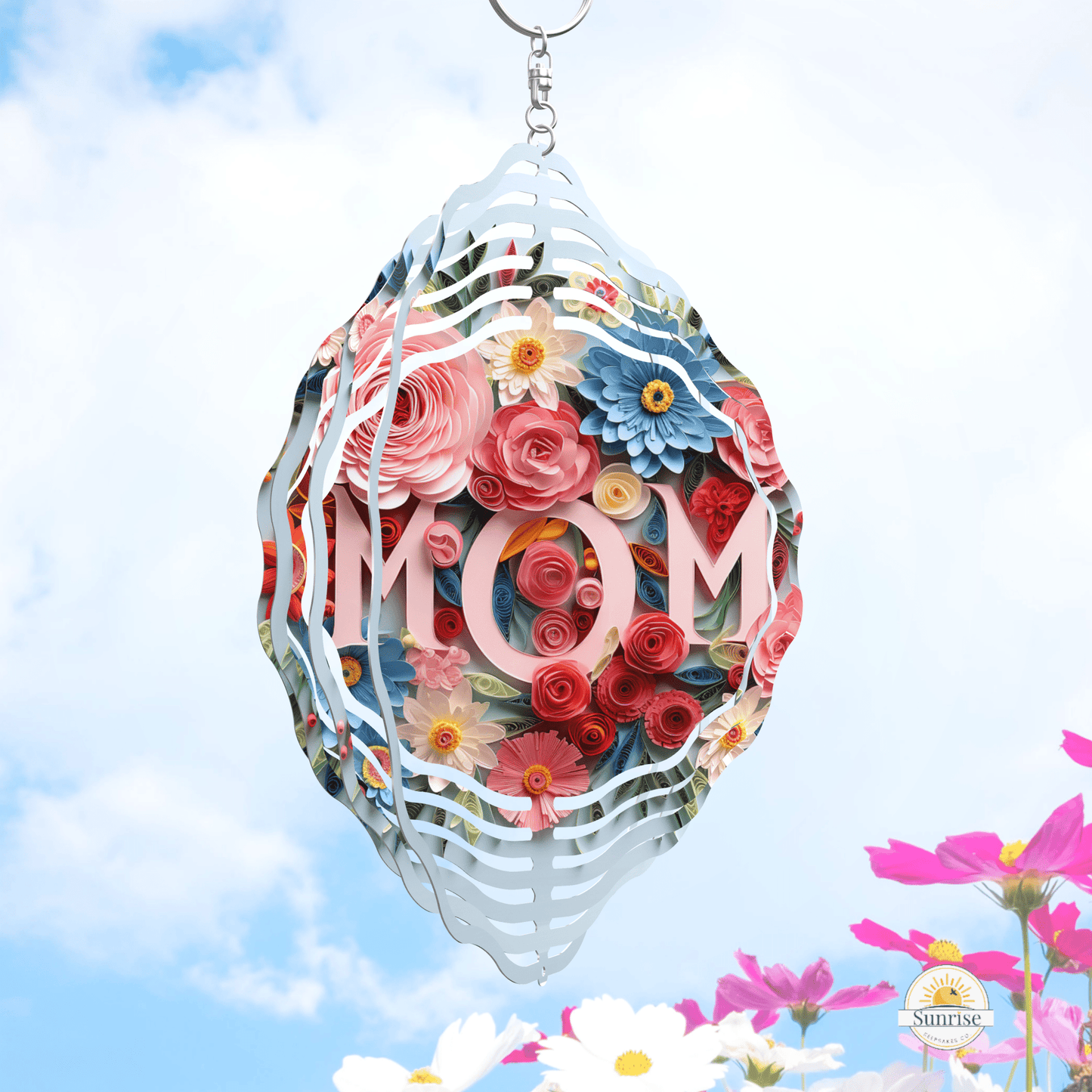 Mom Wind Spinner | Floral Memorial & Mother’s Day Gift – Personalized Wind Spinner by Sunrise Keepsakes