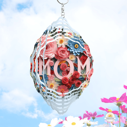 Mom Wind Spinner | Floral Memorial & Mother’s Day Gift – Personalized Wind Spinner by Sunrise Keepsakes
