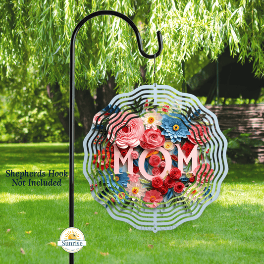 Mom Wind Spinner | Floral Memorial & Mother’s Day Gift – Personalized Wind Spinner by Sunrise Keepsakes