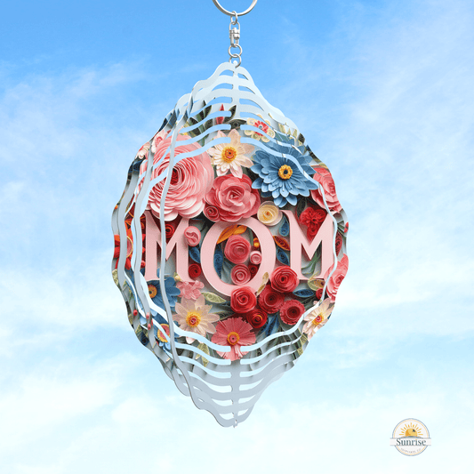 Mom Wind Spinner | Floral Memorial & Mother’s Day Gift – Personalized Wind Spinner by Sunrise Keepsakes