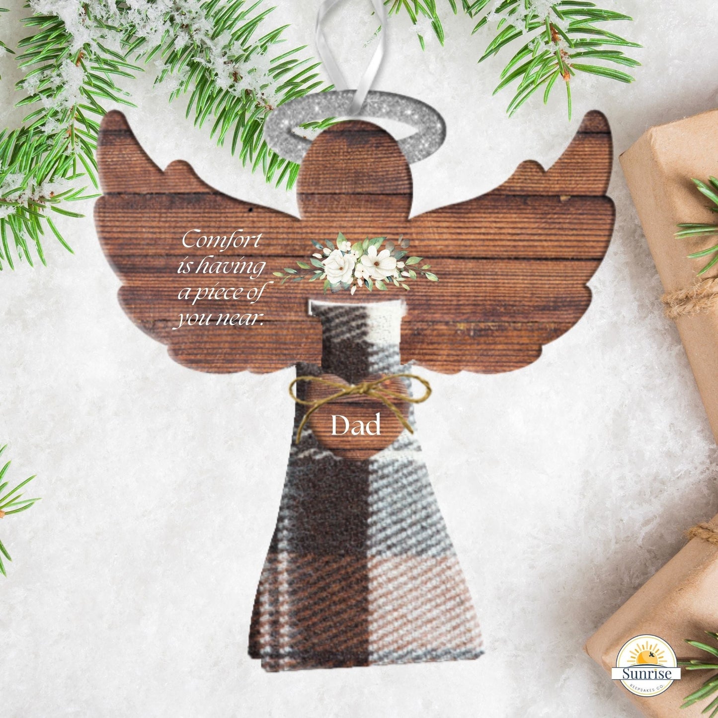 Personalized Angel Ornament – Clothing Keepsake Memorial Gift – Personalized Memorial Ornament by Sunrise Keepsakes