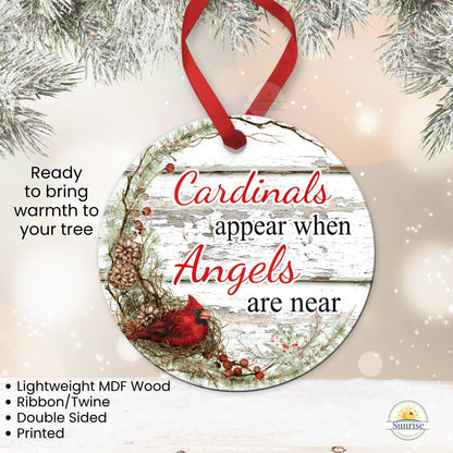 Personalized Cardinal Memorial Ornament – "Cardinals Appear When Angels Are Near" – Personalized Memorial Ornament by Sunrise Keepsakes