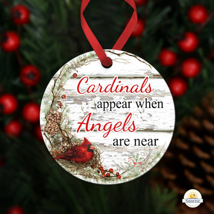Personalized Cardinal Memorial Ornament – "Cardinals Appear When Angels Are Near" – Personalized Memorial Ornament by Sunrise Keepsakes