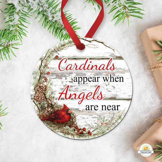 Personalized Cardinal Memorial Ornament – "Cardinals Appear When Angels Are Near" – Personalized Memorial Ornament by Sunrise Keepsakes