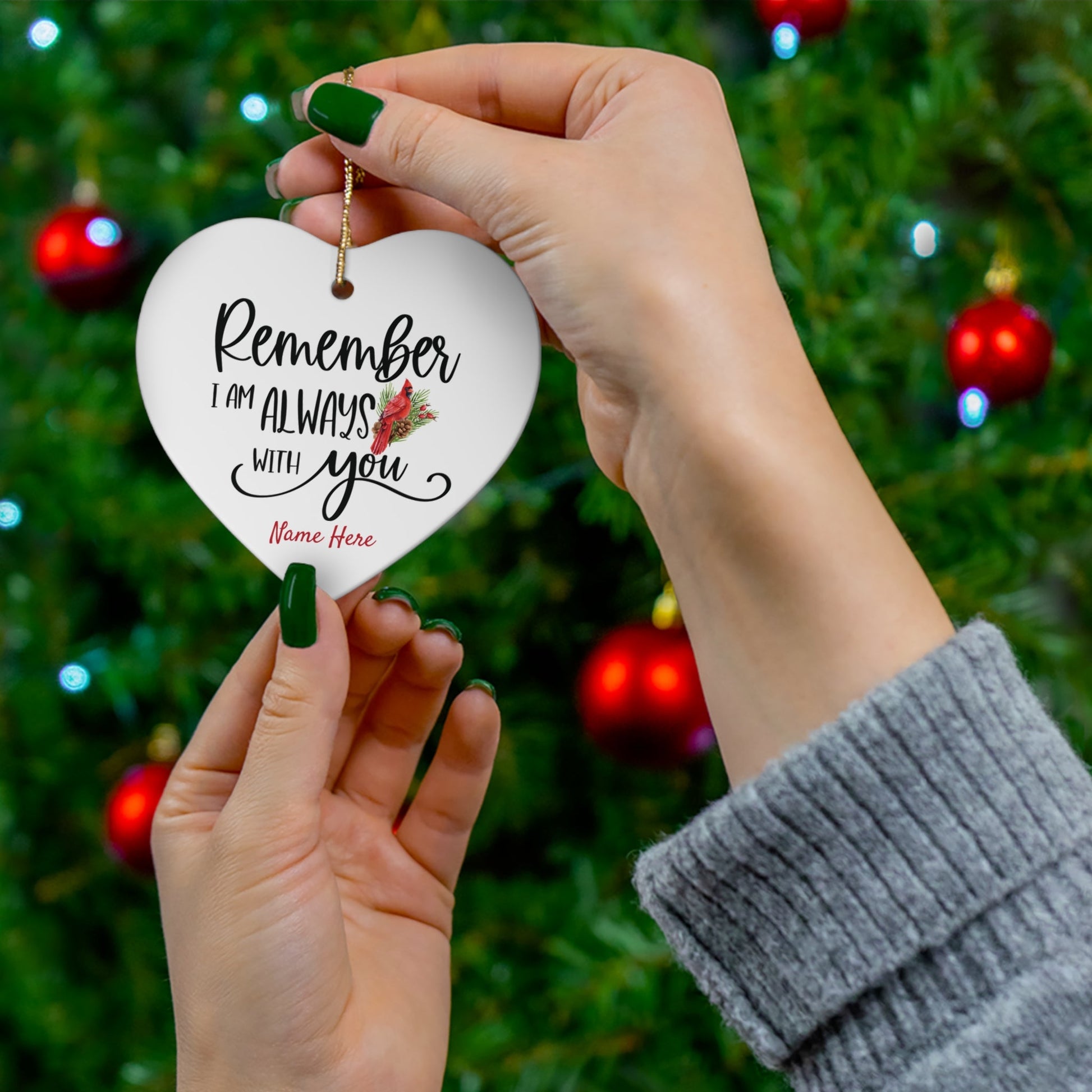 Personalized Cardinal Ornament - I'm Always With You - 3 Shapes – Personalized Memorial Ornament by Sunrise Keepsakes
