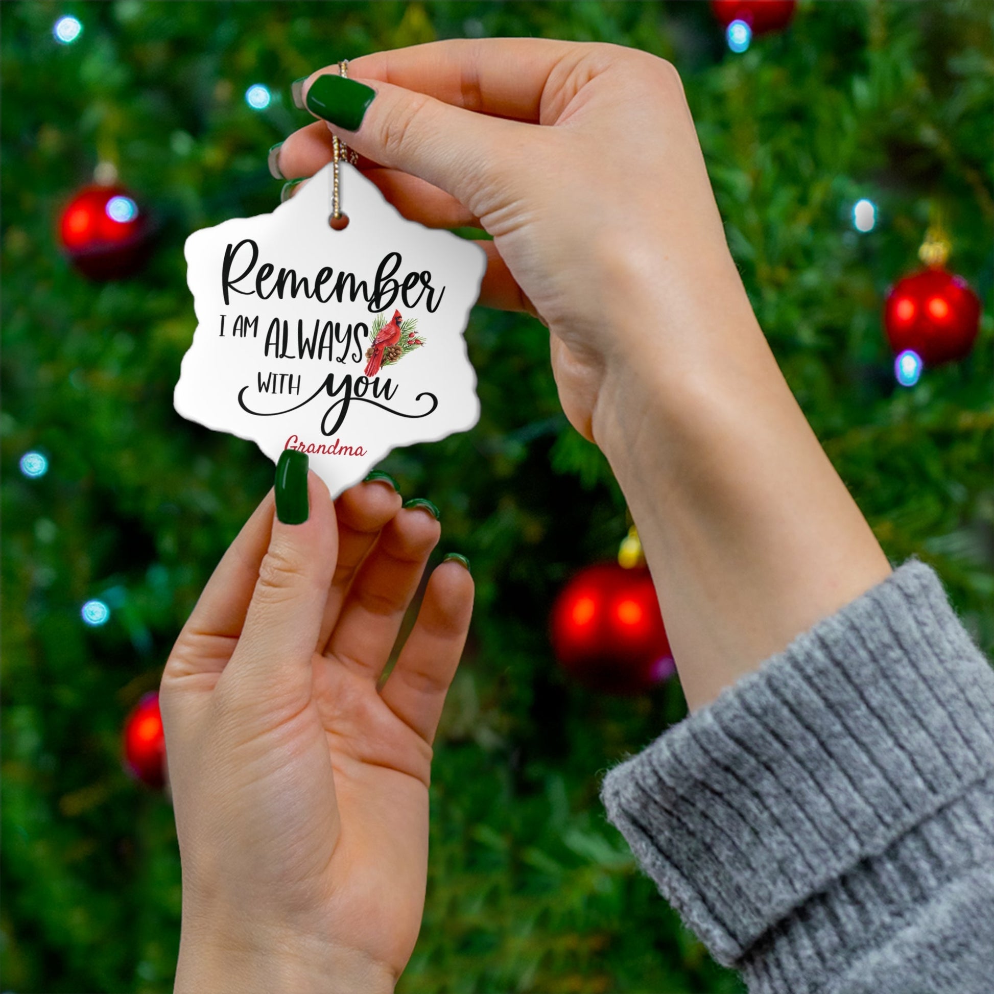 Personalized Cardinal Ornament - I'm Always With You - 3 Shapes – Personalized Memorial Ornament by Sunrise Keepsakes