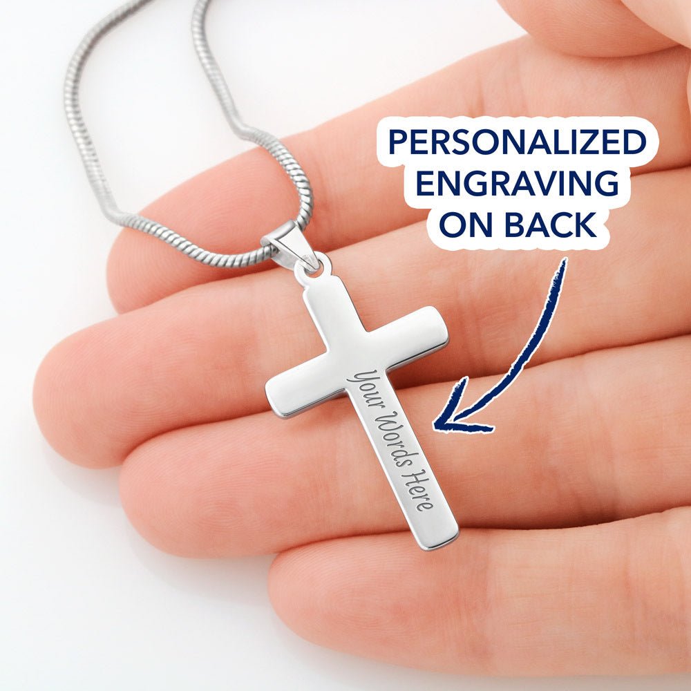 Personalized Cross Necklace - Engraved Jewelry - Loss of Madre - pérdida de madre – Personalized Jewelry by Sunrise Keepsakes