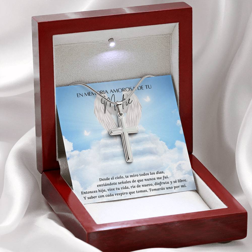 Personalized Cross Necklace - Engraved Jewelry - Loss of Madre - pérdida de madre – Personalized Jewelry by Sunrise Keepsakes