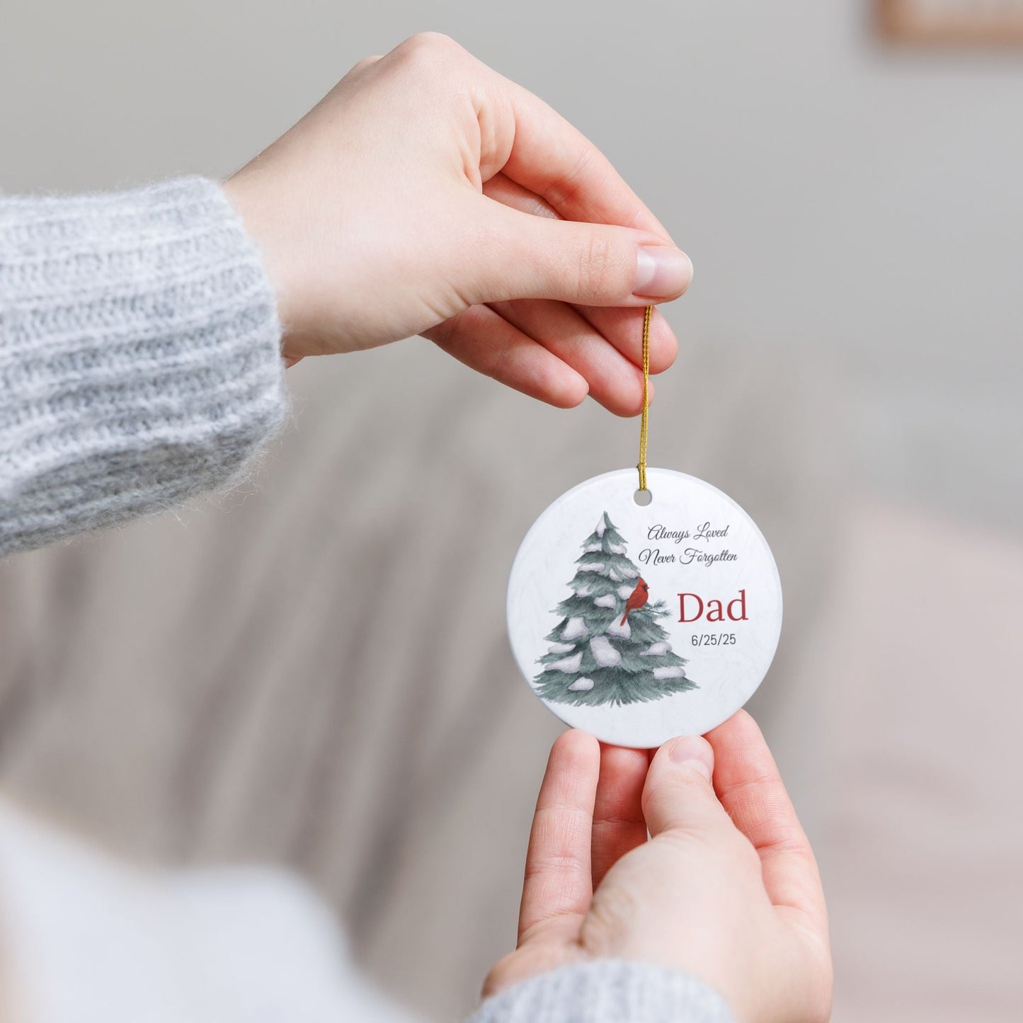 Personalized Memorial Ornament - Always Loved Never Forgotten – Personalized Home Decor by Sunrise Keepsakes