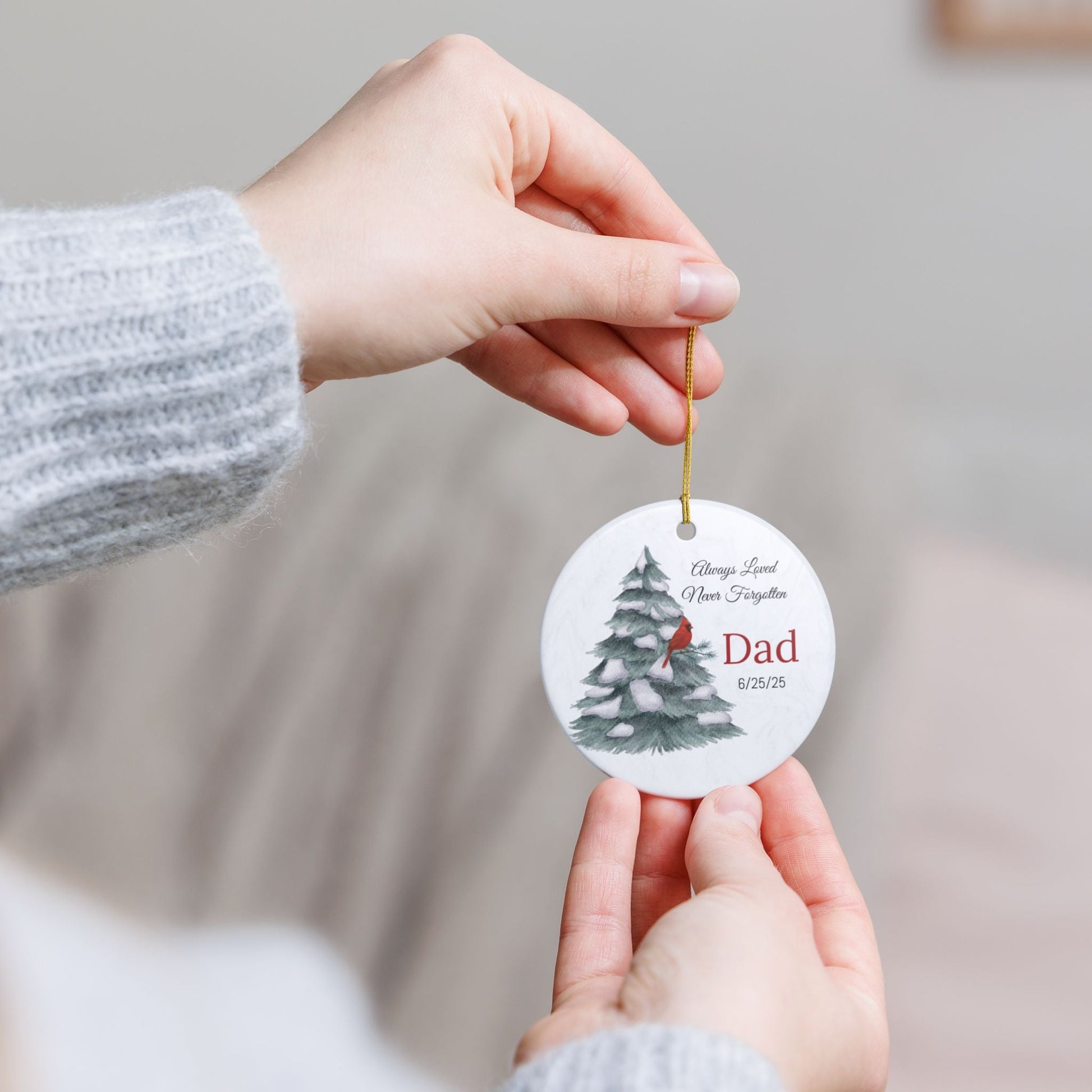 Personalized Memorial Ornament - Always Loved Never Forgotten – Personalized Home Decor by Sunrise Keepsakes